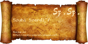 Szuhi Szeráf névjegykártya